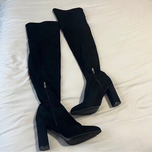 🚨 Last day Fri 🧳 Sleek Black Over the Knee Boots with Chunky Heel